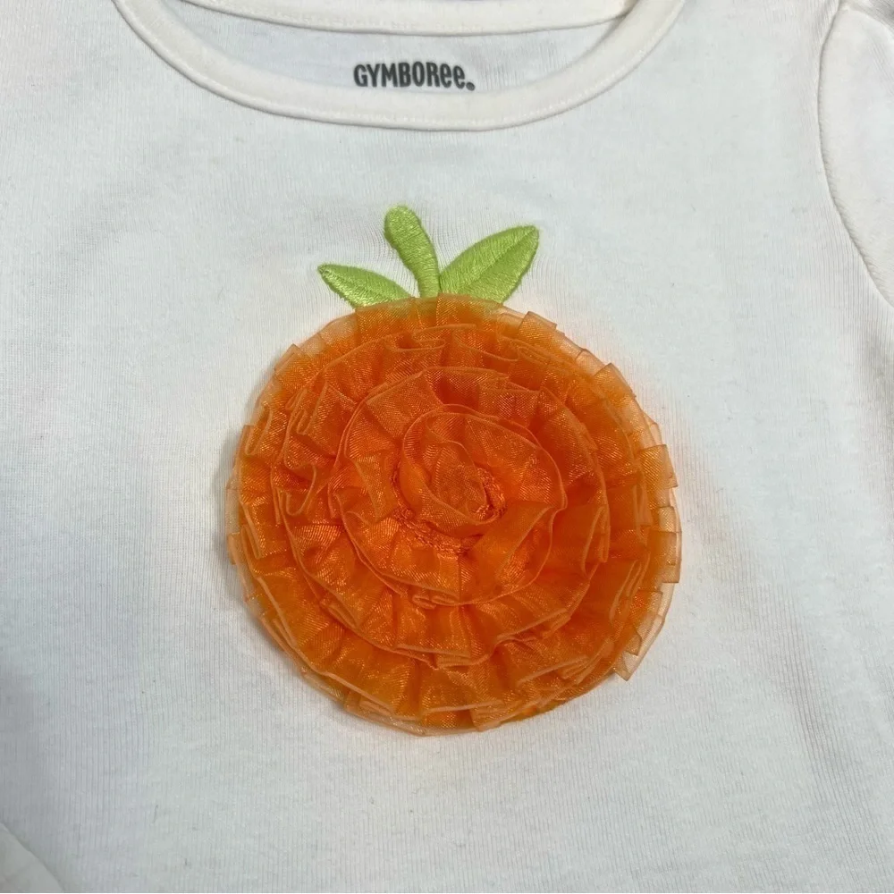 Gymboree Ruffle Pumpkin Top Tee Fall Harvest Autumn Halloween Girls 12-18 months
